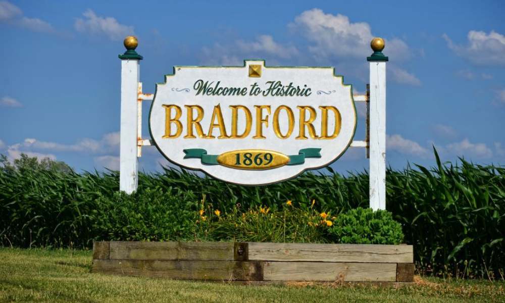 image of the sign for Bradford IL